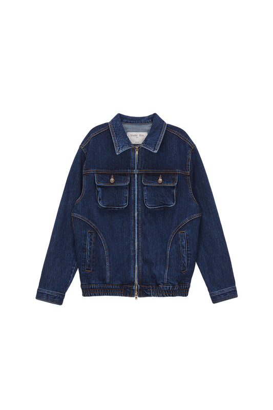 (PRE-ORDER) MATIN KIM APPLIQUE SPELL DENIM JACKET